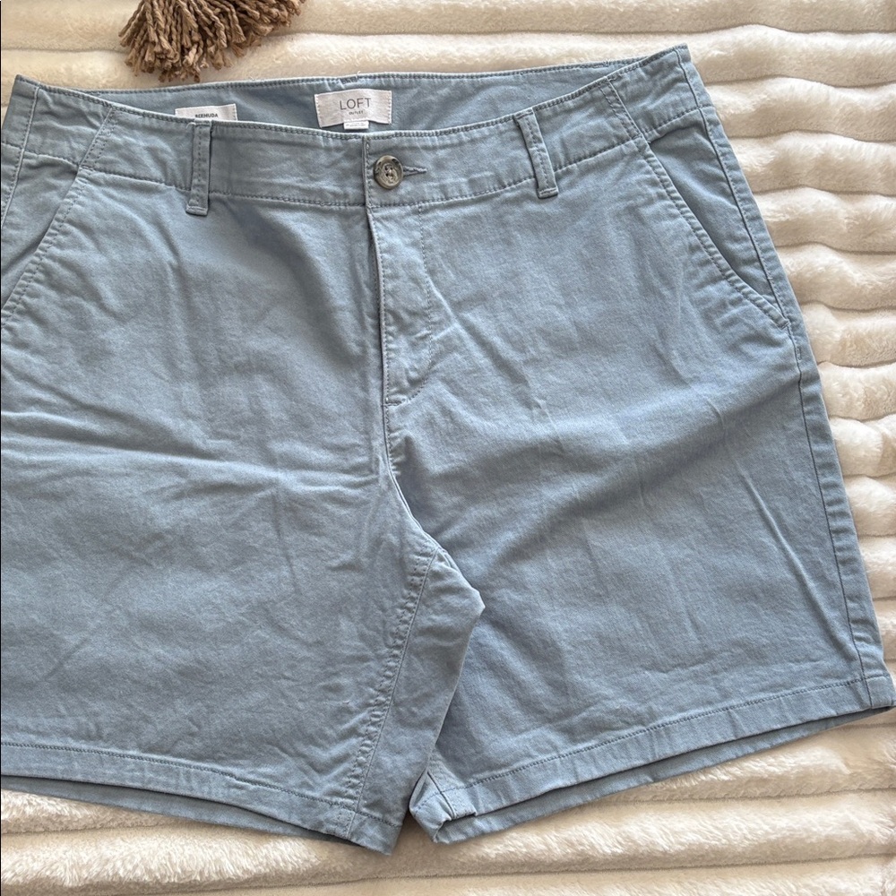 LOFT Sky Blue Flat Front Shorts